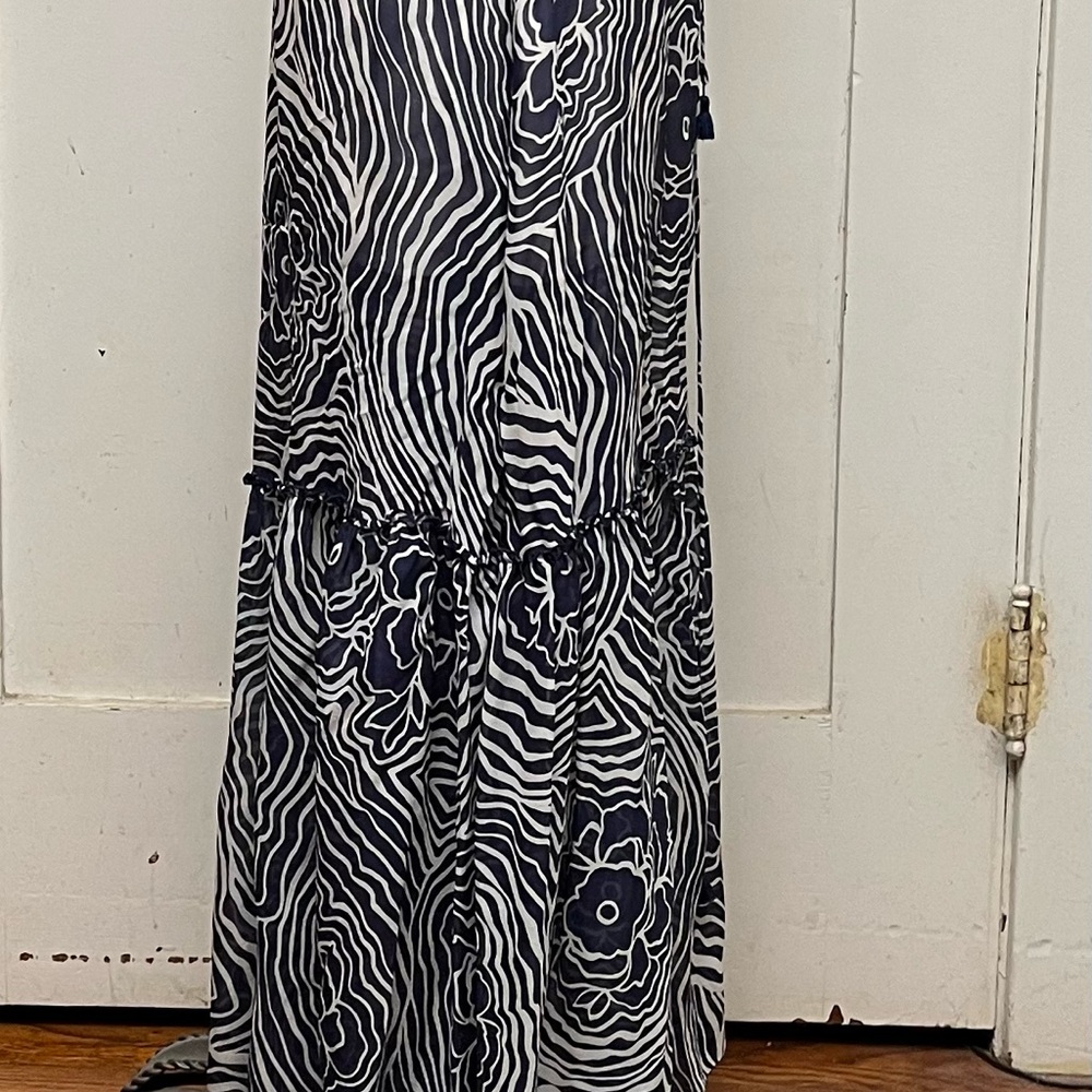 See By Chloe Navy and White Maxi Skirt